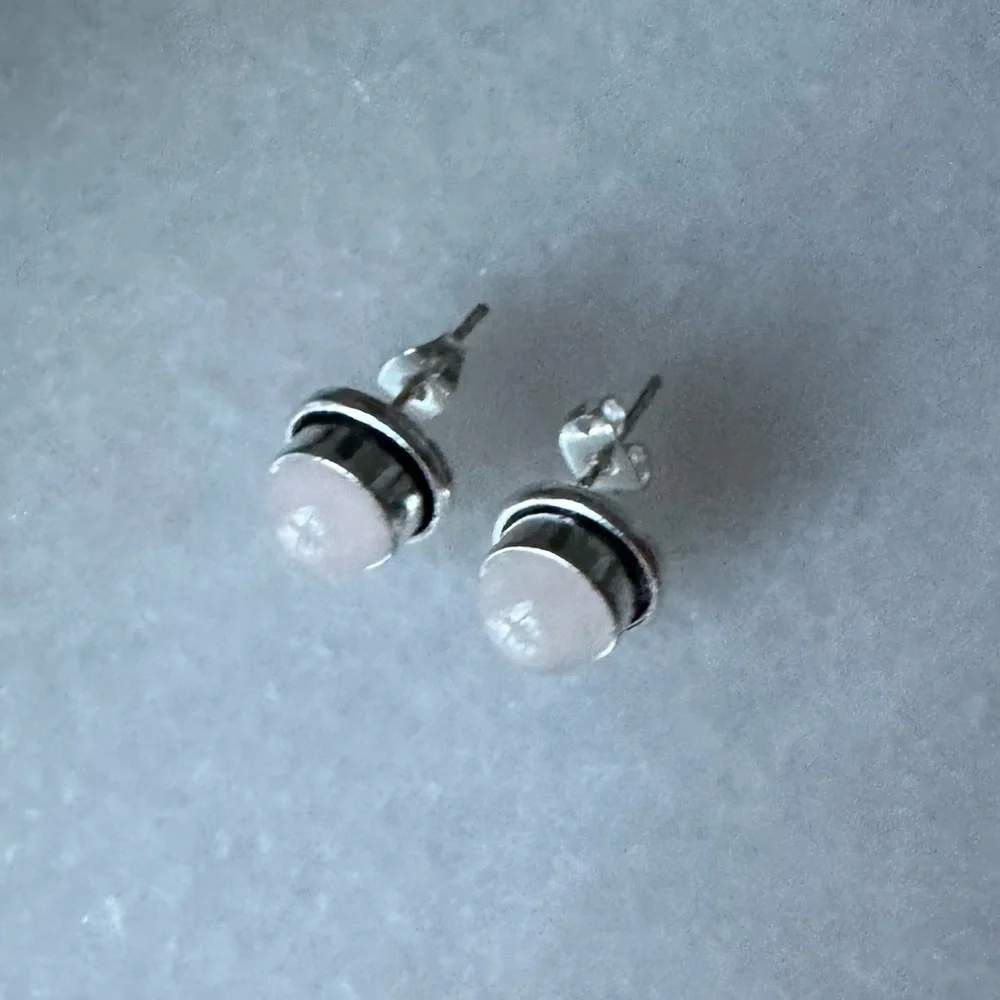 NWOT Sundance Ariadne Earrings, Rose Quartz, Sterling Silver